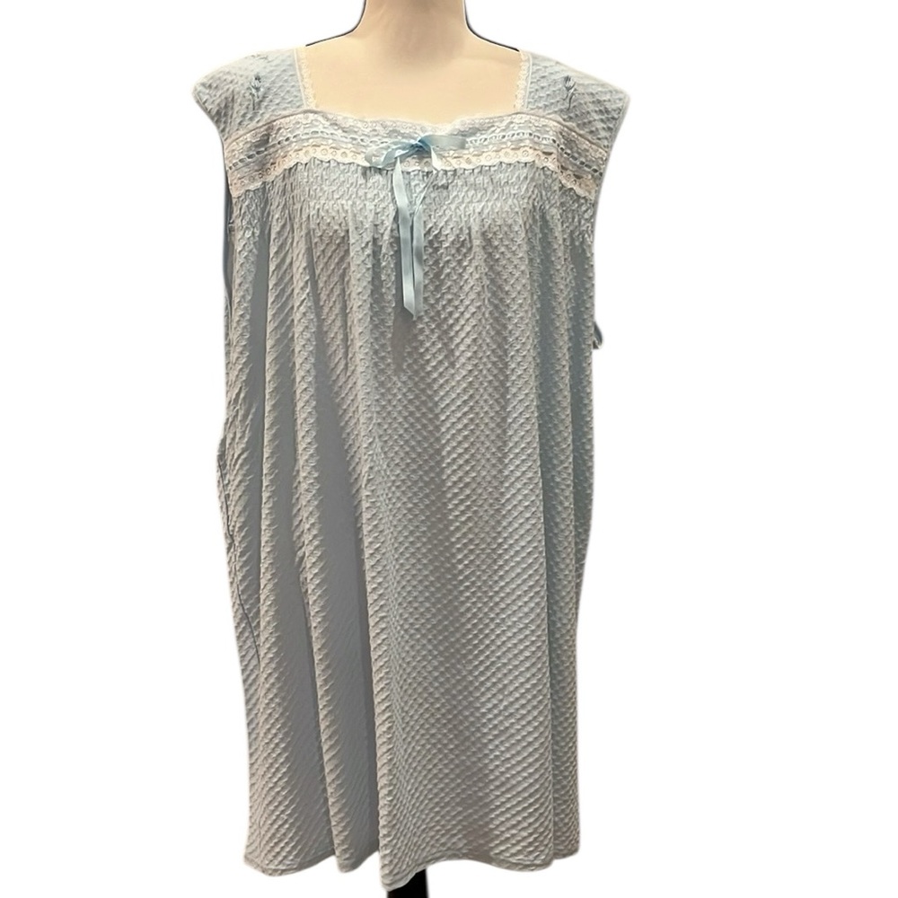 Barbizon Light Blue Sleeveless Nightgown Housedress Loungewear NWT Size 3X New